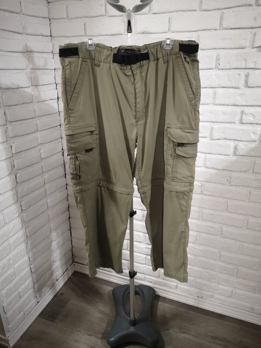 BC Clothing Men's Size XL Taupe Convertible (Zip Off) Zipper & Snap Pants